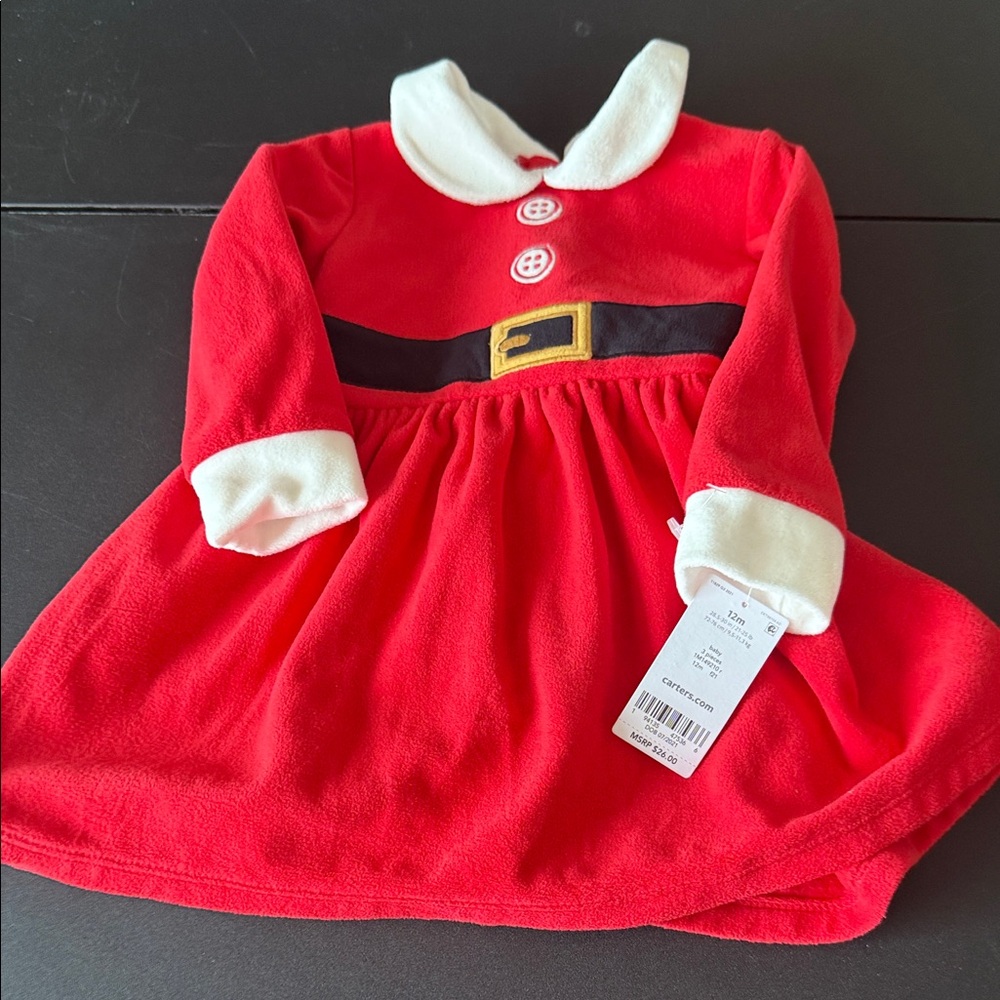 Carter's Festive Red Santa Dress with White Accents